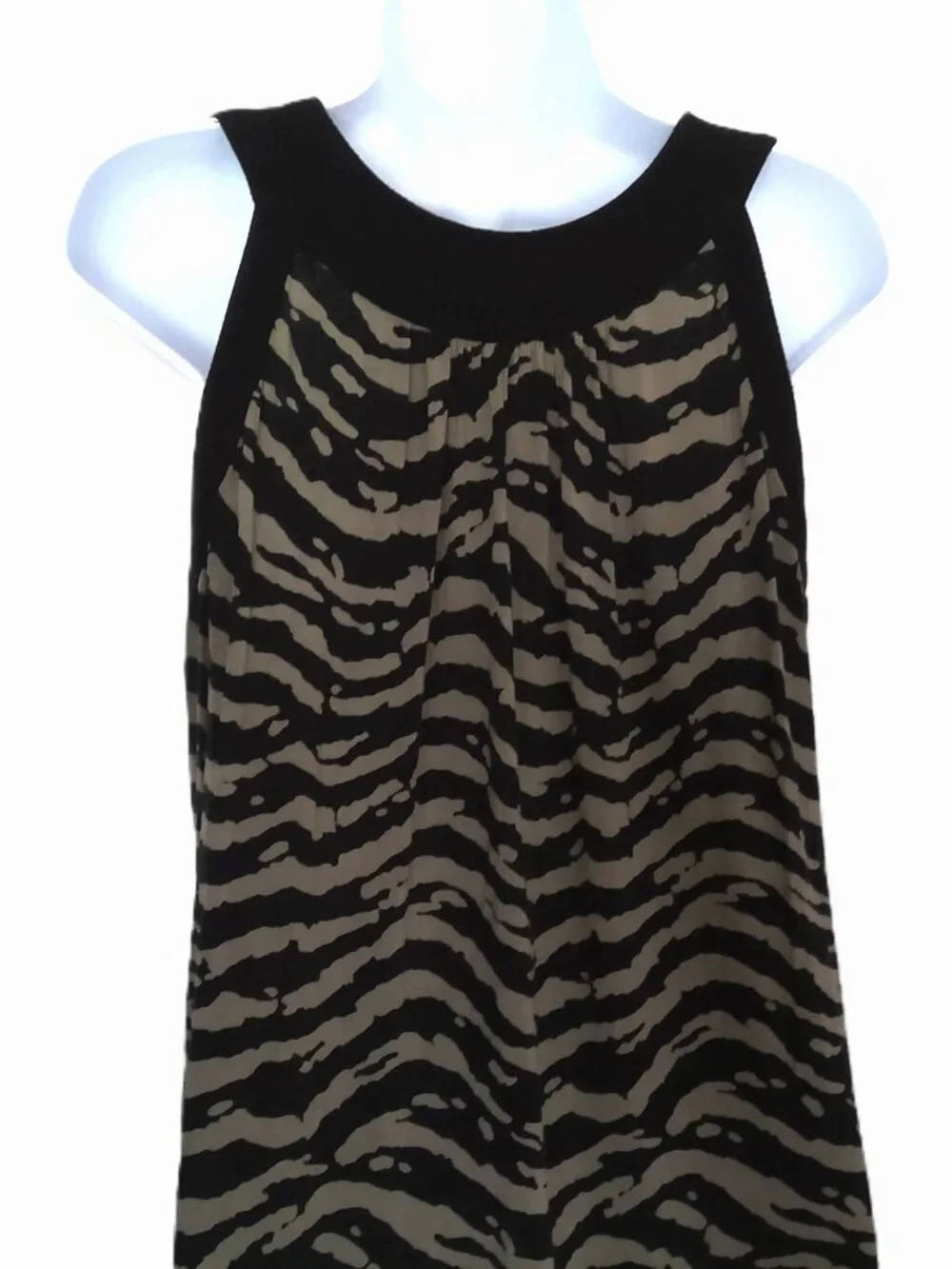 Michael Kors Sleeveless Top Zebra Animal Print Metallic Embellished Scoop XS/XP